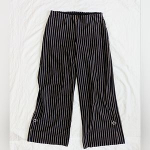 Zara Black and White Striped Flare Pants